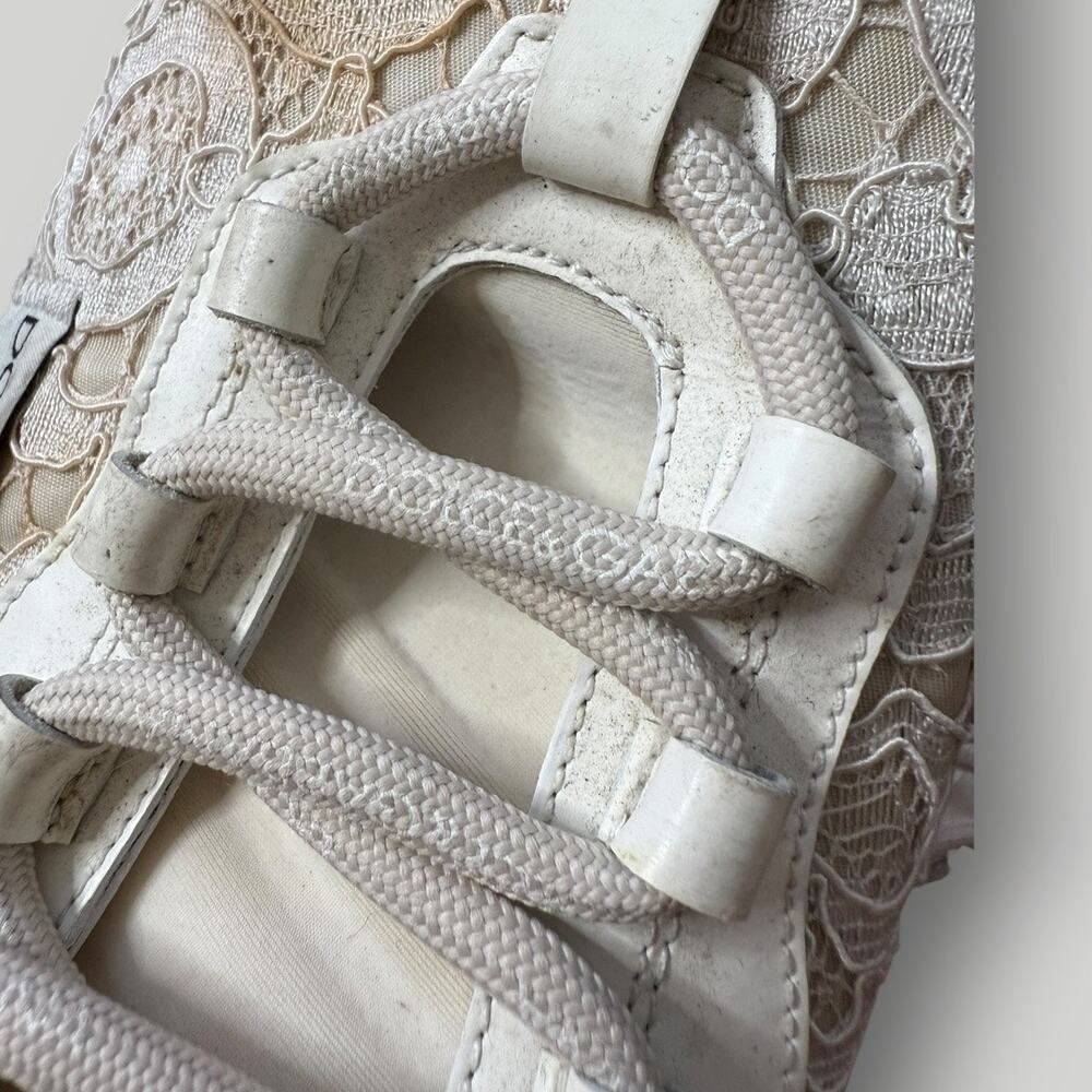 Dolce & Gabbana Lace Sneakers Beige Floral Made in Italy Women’s Size 40 - Picture 13 of 16